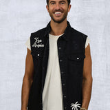 COMES IN WAVES Men Denim Vest Jacket