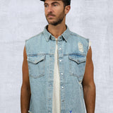 LA DODGERS  Men Denim Vest Jacket