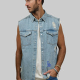 LA DODGERS  Men Denim Vest Jacket