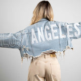 LOST ANGELES Crop Denim Jacket