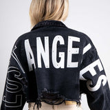 LOST ANGELES Crop Denim Jacket