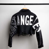 LOST ANGELES Crop Denim Jacket