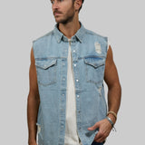 PLAIN Men Denim Vest Jacket