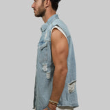 PLAIN Men Denim Vest Jacket