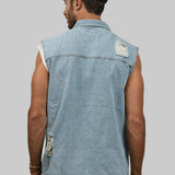 PLAIN Men Denim Vest Jacket