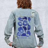LA DODGERS Women Denim Shirt Jacket
