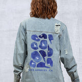 LA DODGERS Women Denim Shirt Jacket