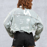LA SKETCH Women Cropped Denim Jacket