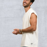 PLAIN Men Cut-off t-shirt