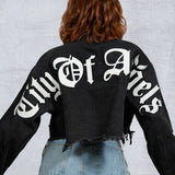 CITY OF ANGELS Double layer Women Cropped Denim Jacket