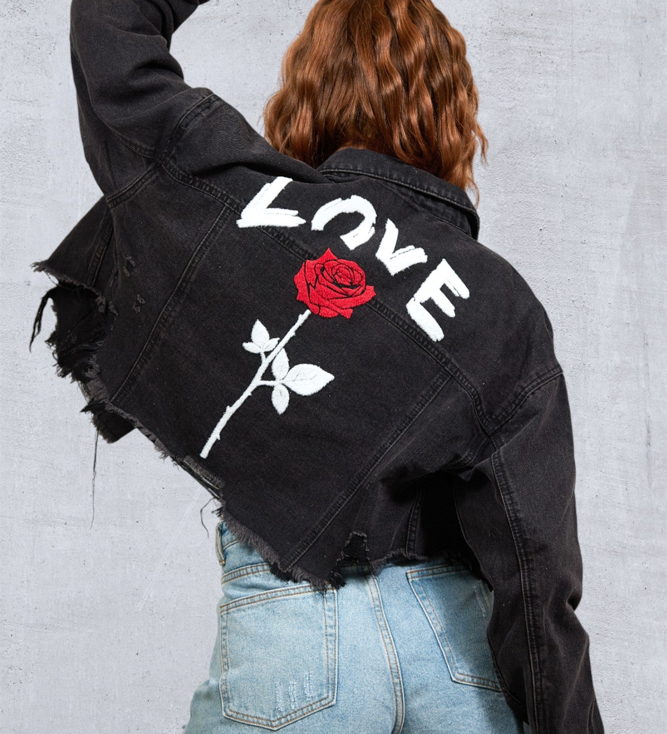 LOVE ROSE Women Cropped Denim Jacket