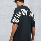 CITY OF ANGELS CREAM font Men oversized t-shirt