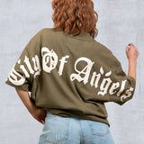 CITY OF ANGELS Cream font Women oversized t-shirt