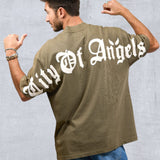 CITY OF ANGELS CREAM font Men oversized t-shirt