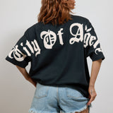 CITY OF ANGELS Cream font Women oversized t-shirt