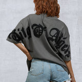 CITY OF ANGELS Black font Women oversized t-shirt