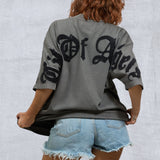 CITY OF ANGELS Black font Women oversized t-shirt