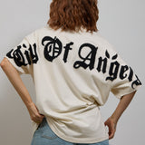 CITY OF ANGELS Black font Women oversized t-shirt