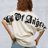 CITY OF ANGELS Black font Women oversized t-shirt