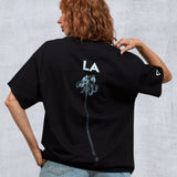 LA SINGLE PALM Women oversized t-shirt