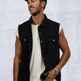 PLAIN Men Denim Vest Jacket
