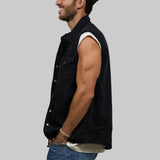 PLAIN Men Denim Vest Jacket