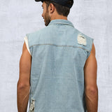 PLAIN Men Denim Vest Jacket