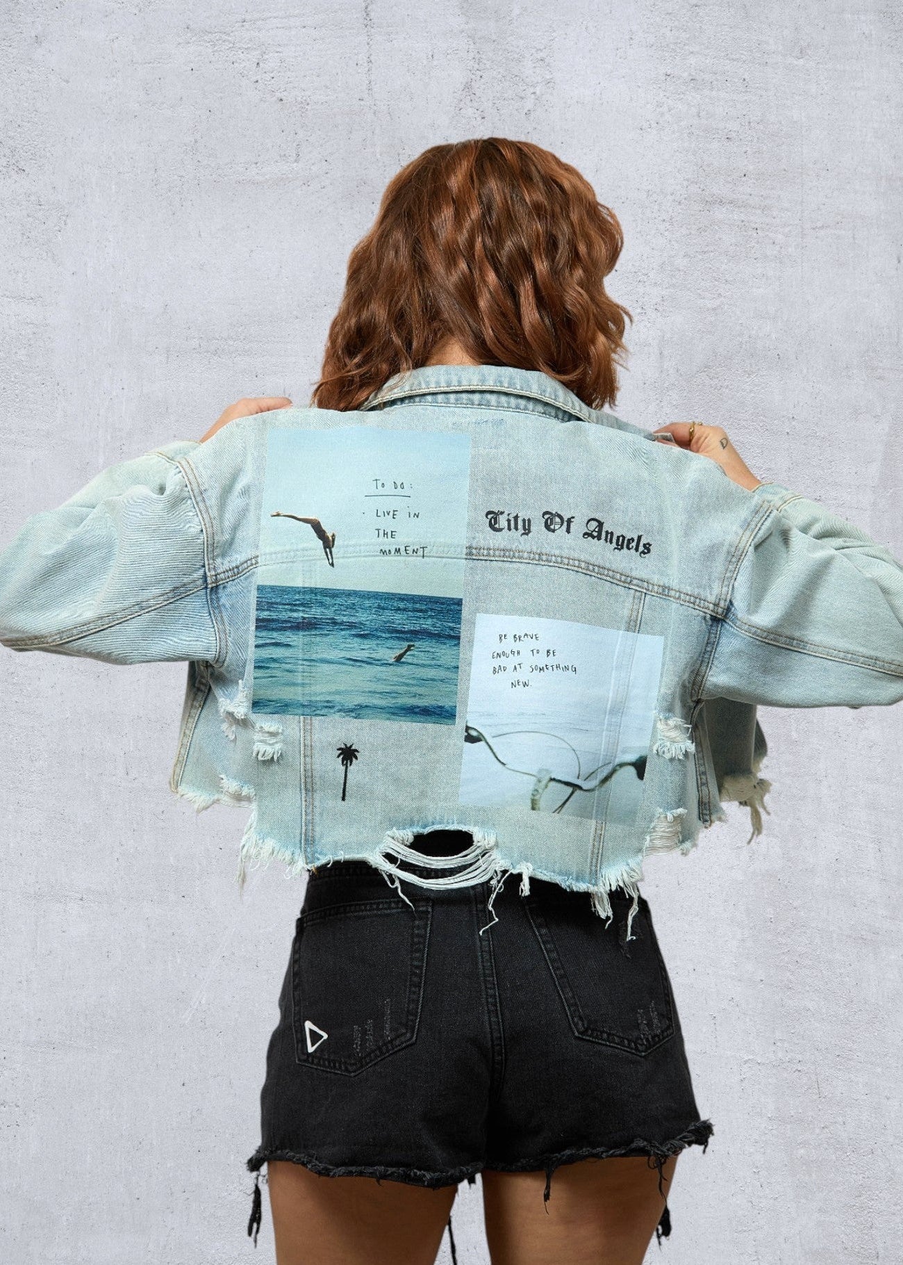 LIVE THE MOMENT Women Cropped Denim Jacket