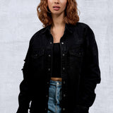 LA PALMS Women Denim Shirt Jacket