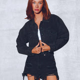 REVOLUTION OF LOVE Crop Denim Jacket