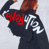 REVOLUTION OF LOVE Crop Denim Jacket