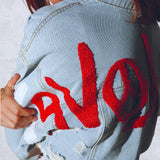 REVOLUTION OF LOVE Crop Denim Jacket