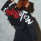 REVOLUTION OF LOVE Crop Denim Jacket