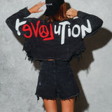 REVOLUTION OF LOVE Crop Denim Jacket