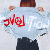 REVOLUTION OF LOVE Crop Denim Jacket