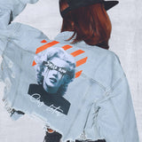 SMILE NOW CRY LATER Crop Denim Jacket