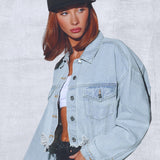 SMILE NOW CRY LATER Crop Denim Jacket
