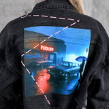 FUCK OFF Crop Denim Jacket