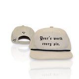 YOU WORTH EVERY SIN 5 Panel High Profile Relaxed Perforated Performance Rope Hat