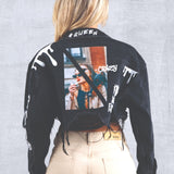 KNOW YOUR POWER Crop Denim Jacket