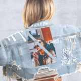 KNOW YOUR POWER Crop Denim Jacket