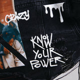 KNOW YOUR POWER Cropped Denim Jacket