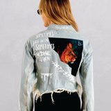 NOTHING IS IMPOSSIBLE Cropped Denim Jacket