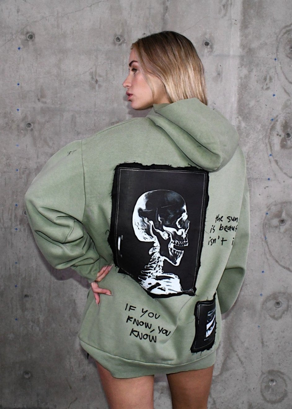 X-RAY Women Patched Heavyweight Hoodie