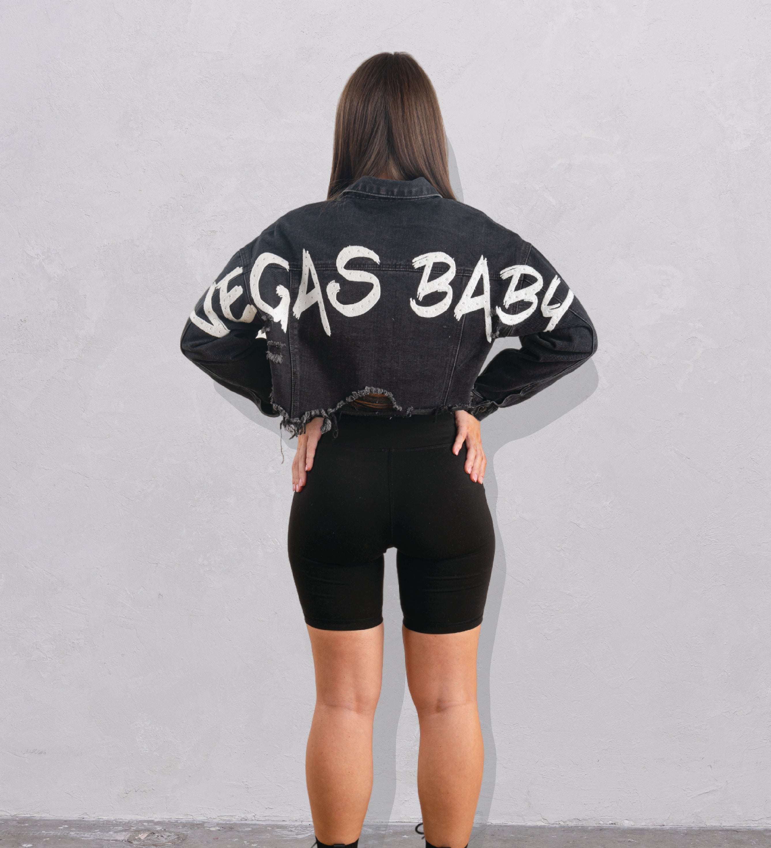 VEGAS BABY Crop Denim Jacket