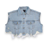 CITY OF ANGELES Crop Denim Vest