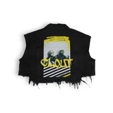 CLOUT Crop Denim Vest