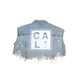 CALI LOVE Crop Denim Vest